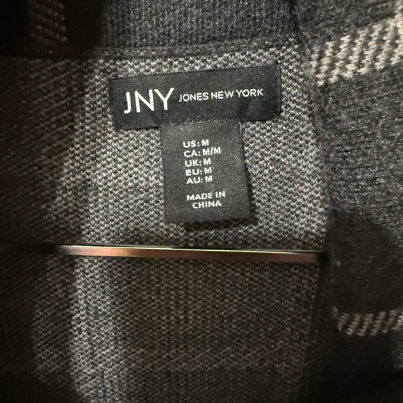 Gray Plaid Button-Up Sweater - Picture 4 of 5